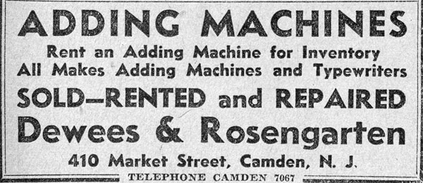410 Market Street, Camden Courier-Post, February 3, 1933 (J. Rosingten)