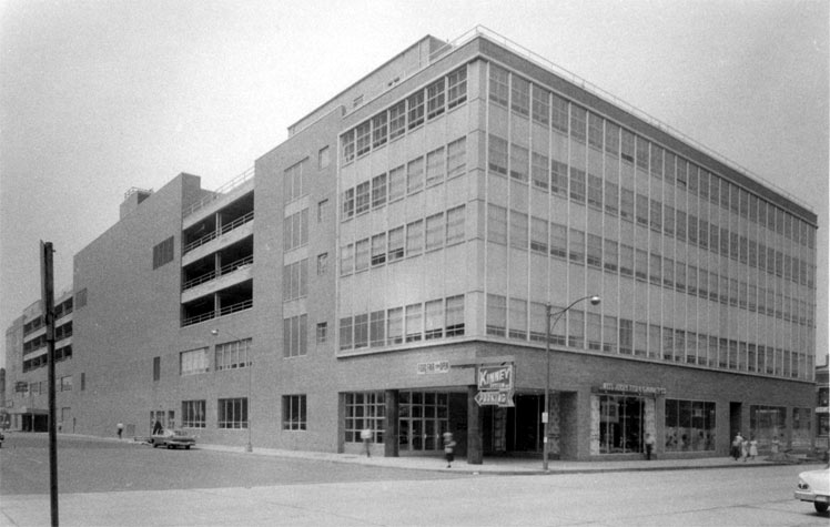 Southwest corner of North 6th and Market Streets, Parkade Building, 1958
