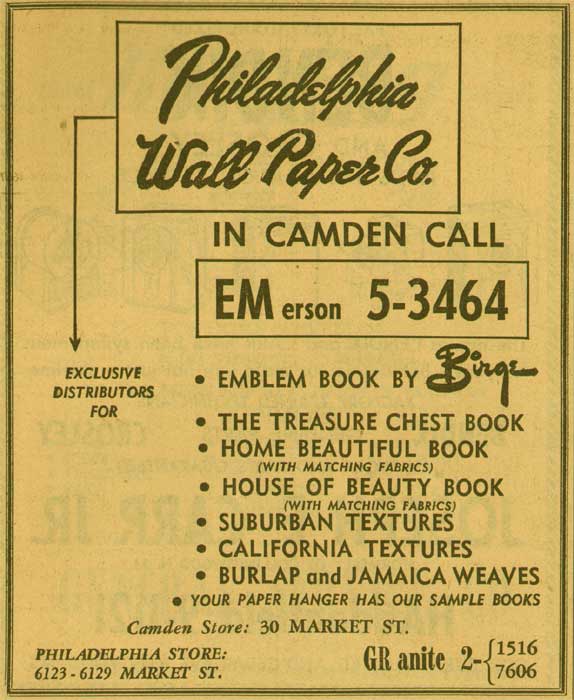 30 Market Street, NJ Bell Telephone Yellow Pages ad, 1955