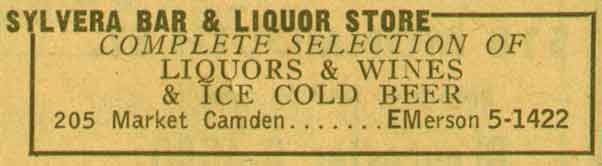 205 Market Street, NJ Bell Yellow Pages ad, 1955