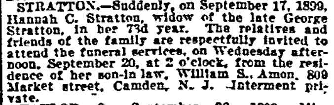 809 Market Street, Philadelphia Inquirer, September 20, 1899 (William S. Amon)
