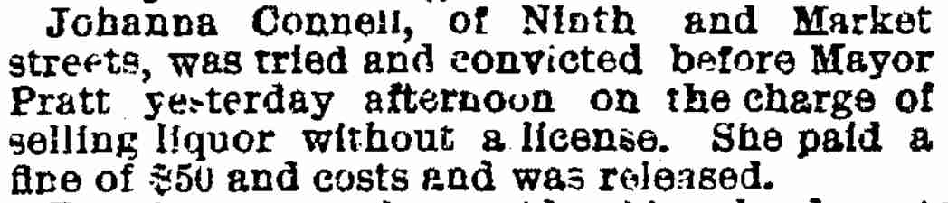 839 Market Street, Joanna Connell, Philadelphia Inquirer, July 8, 1887
