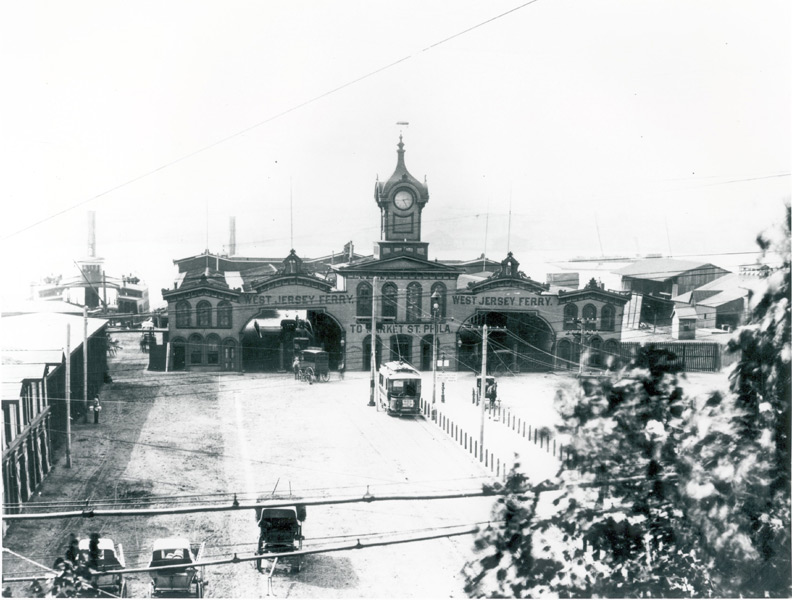 Market Street looking east from the Delaware River ferry landing, 1888