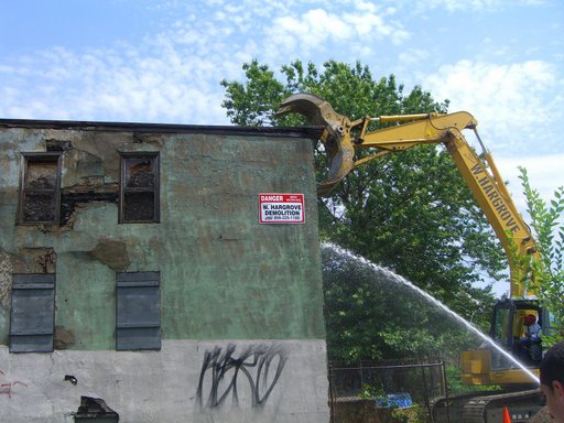 Demolition of 101-103 Marlton Avenue, June 27, 2008