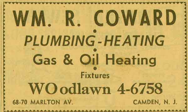 68-70 Marlton Avenue, 1955 — Coward Plumbing & Heating Company