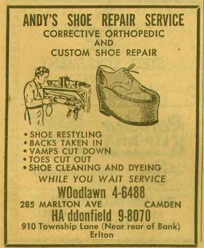 285 Marlton Avenue, Andy's Shoe Repair Service, 1955
