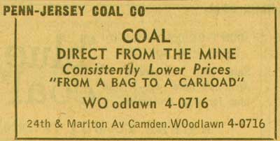 Penn Jersey Coal & Fuel Co., 131 Marlton Avenue, 1955 New Jersey Bell Yellow Pages