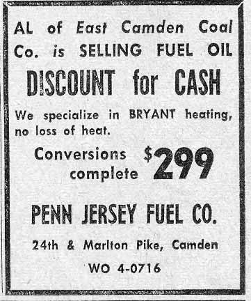 Penn Jersey Fuel Co. advertisement, October 27, 1955