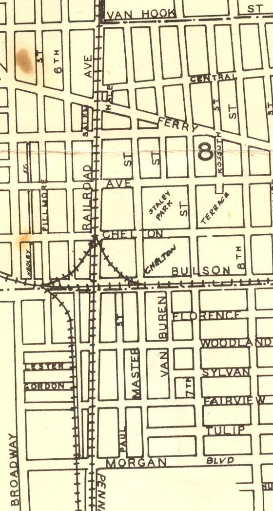 Map of Master Street, published 1946