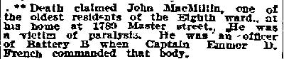 John MacMillin — Philadelphia Inquirer, December 13, 1911