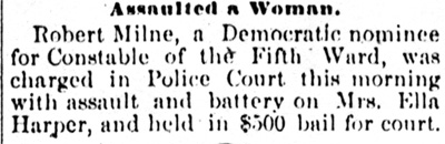 Assaulted a Woman — Philadelphia Inquirer, March 21, 1893 — Robert Milne