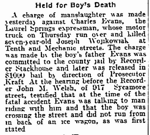 917 Sycamore Street — John M. Welsh Sr. & Family, Philadelphia Inquirer, June 19, 1915