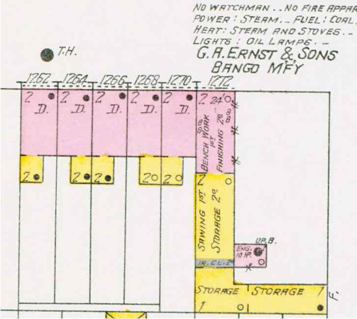 1262–1272 Mechanic Street — 1906 Sanborn Map