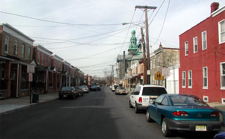 Looking west on Mechanic Street from Mt. Ephraim Avenue, February 27, 2004