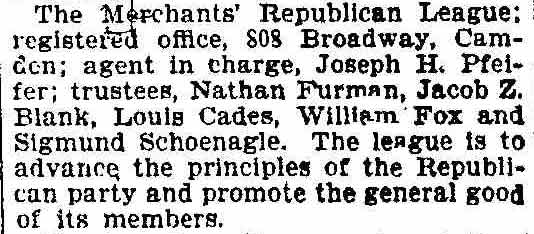 Merchants Republican League, December 1904