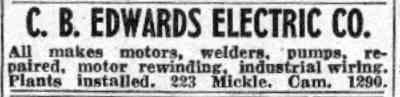 223 Mickle Street — C.B. Edwards Electric Co., Camden Courier-Post, July 5, 1941