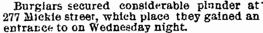 227 Mickle Street — William C. Bolgiano architect, Edward Bolgiano carpenter, Philadelphia Inquirer, July 8, 1887