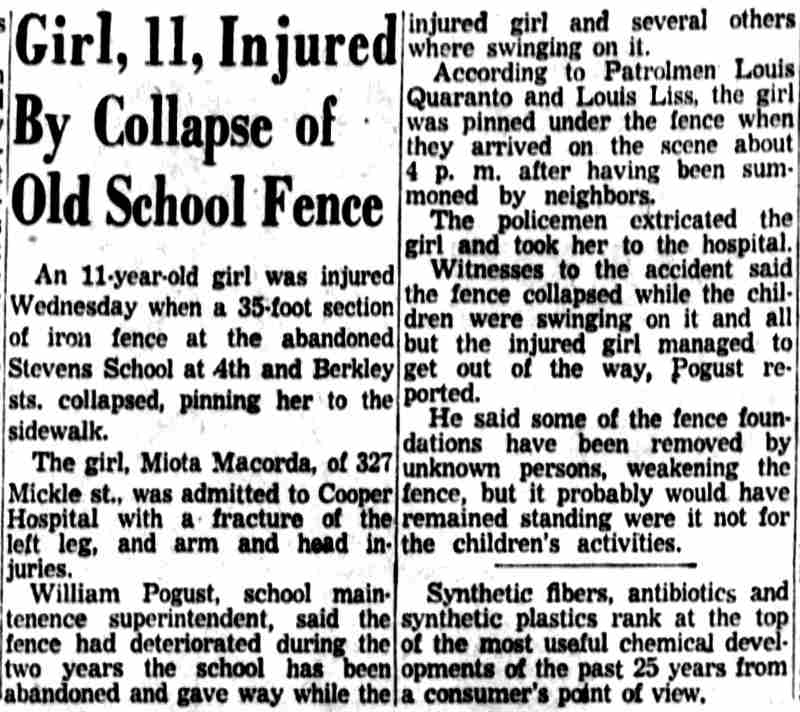 328 Mickle Street — Miota Macorda 1955, Camden Courier-Post, September 29, 1955