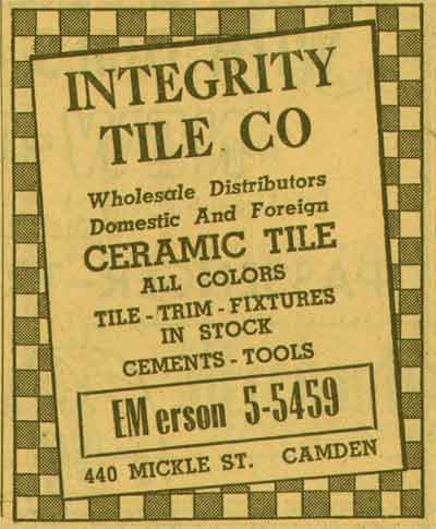 440 Mickle Street — Integrity Tile Company, 1955 New Jersey Bell Telephone Yellow Pages