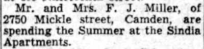 2750 Mickle Street — Joseph F. Miller & Family, Camden Courier-Post, July 26, 1941