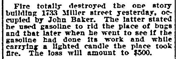 Fire at 1733 Miller Street — Philadelphia Inquirer, August 5, 1906