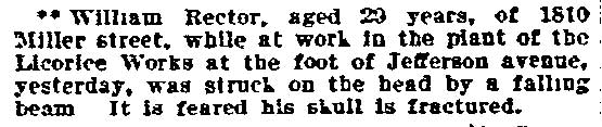 Worker injured at Licorice Works — Philadelphia Inquirer, February 16, 1902