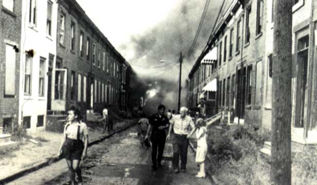 Poet's Row fire — Milton Street houses already ablaze