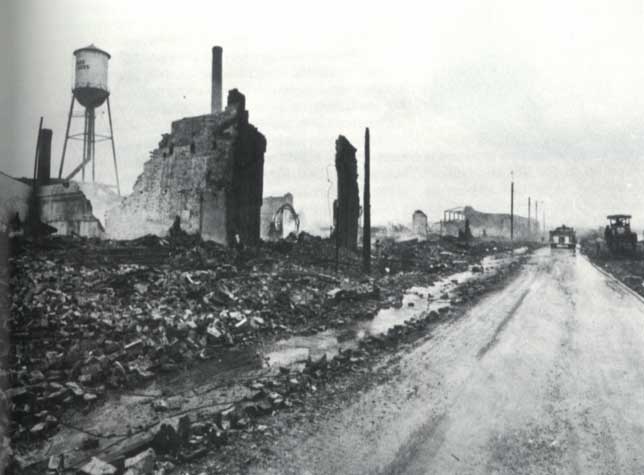 Ruins of Poet's Row after the 1972 fire