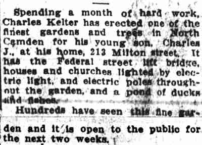 Charles Kelter garden article — Camden Post-Telegram, January 2, 1914