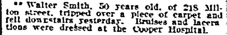 Walter Smith fall — Philadelphia Inquirer, August 7, 1911