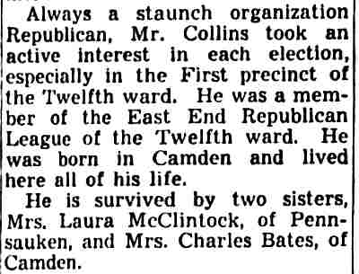 Samuel V. Collins obituary, 1938 (part 2)