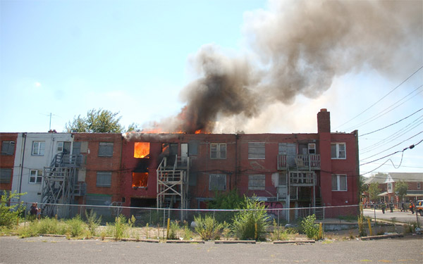Fire at 206 Morse Street, August 22, 2008
