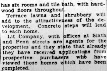 New homes on Morse Street, January 28, 1928