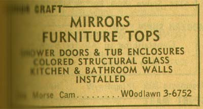 Mirror Craft advertisement — 356 Morse Street, 1955 NJ Bell Yellow Pages