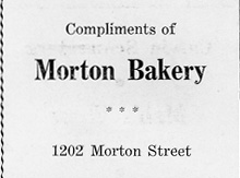 Morton Bakery advertisement, 1939 banquet program