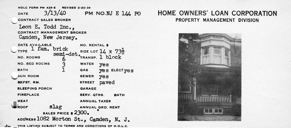 1082 Morton Street, 1940