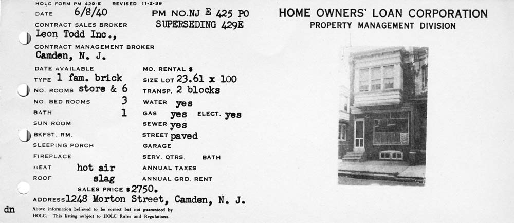1248 Morton Street, 1940
