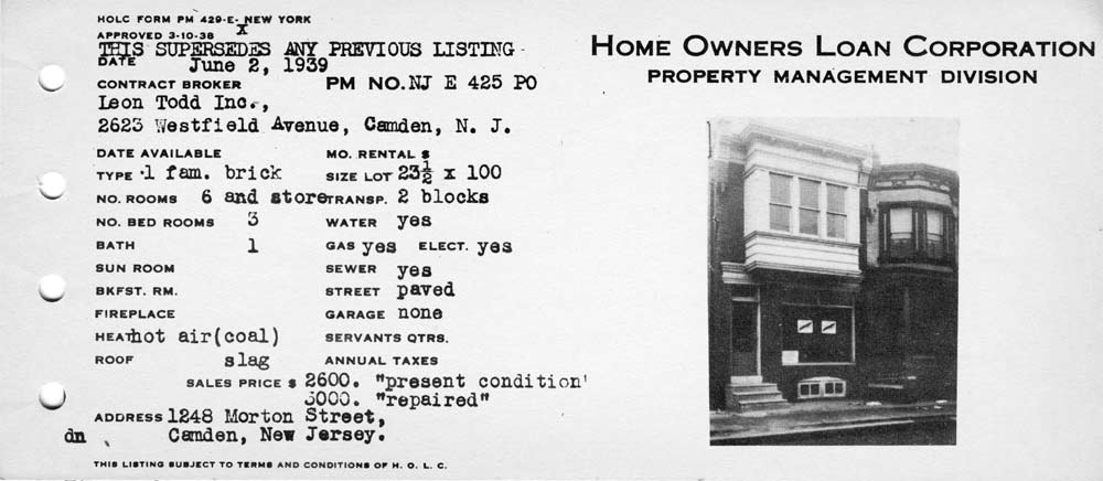 1248 Morton Street, 1939