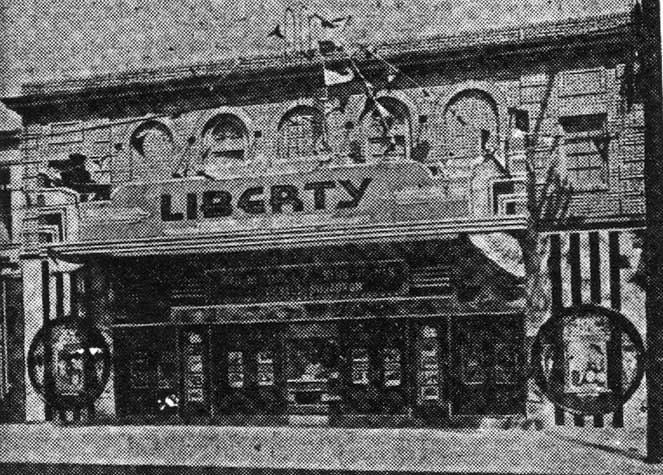 Exterior of the newly renovated Liberty Theatre at Mount Ephraim Avenue and Everett Street, August 1936