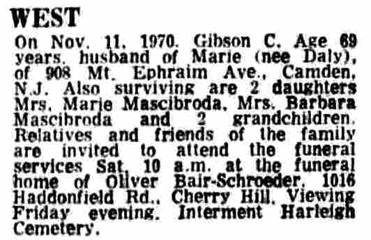 908 Mt. Ephraim Avenue, Camden Courier-Post, November 12, 1970