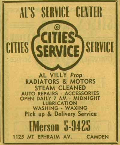 1125 Mt. Ephraim Avenue, 1955 New Jersey Bell Yellow Pages ad