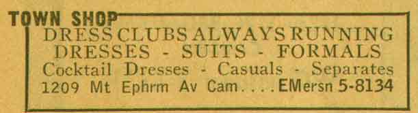 1209 Mt. Ephraim Avenue, 1955 New Jersey Bell Yellow Pages ad