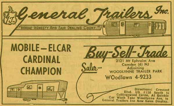 2121 Mt. Ephraim Avenue, 1955 New Jersey Bell Yellow Pages ad