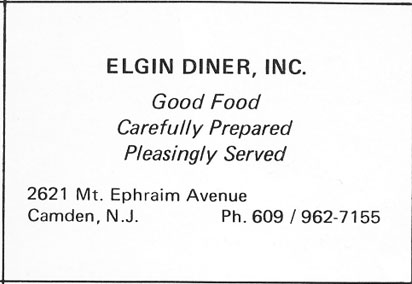 2621 Mt. Ephraim Avenue, Elgin Diner, 1977