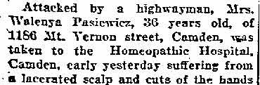 Intersection of Mount Vernon Street and Orchard Street — Philadelphia Inquirer November 7, 1921 (part 2)