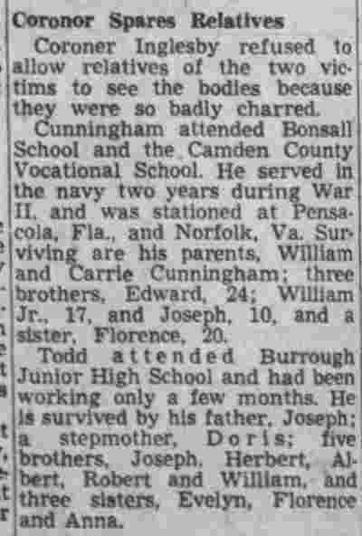 Coroner Spares Relatives — Camden Courier-Post, September 16, 1949