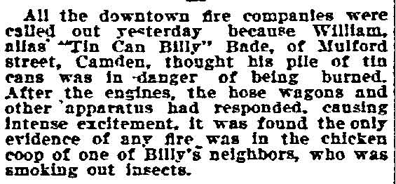 Philadelphia Inquirer, August 4, 1906 — William Bade — 1896 Mulford Street