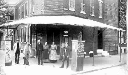 1875, southeast corner of North 4th Street and Main Street — the home and business of Charles L. and Richard Reeves