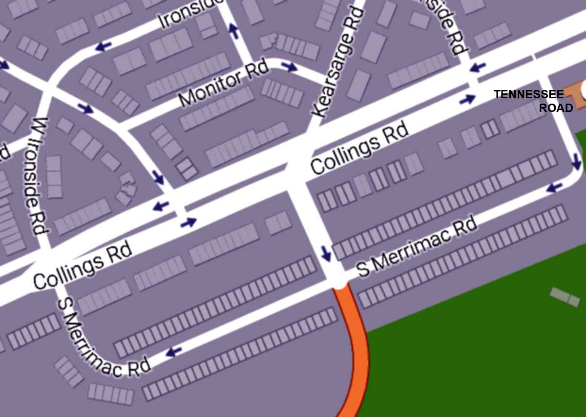 Map of New Merrimac Road