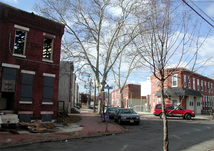 Looking West on New Street from Trenton Avenue, December 27, 2005